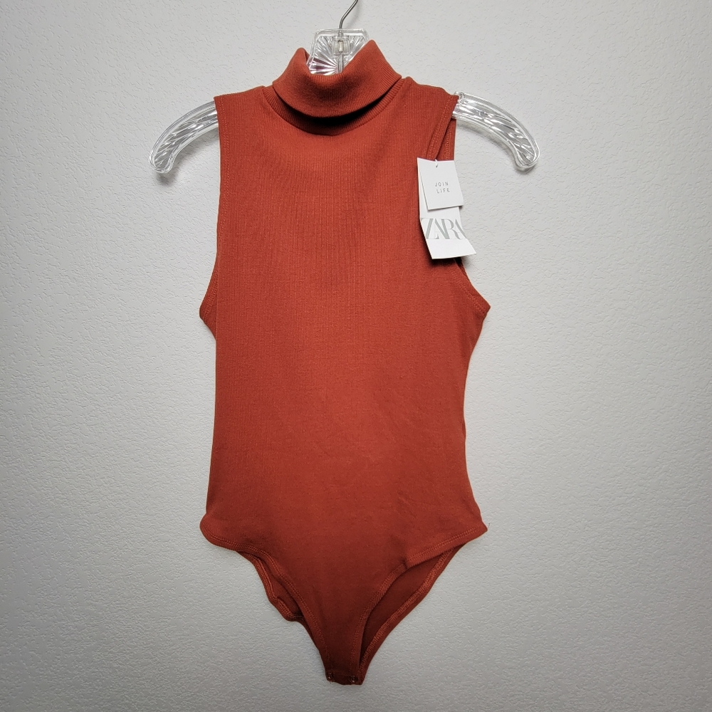 Zara - Large - Rust - Turtleneck Bodysuit